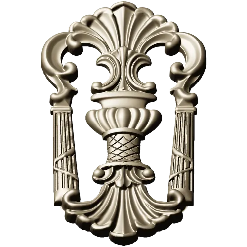 Regal shell cartouche - detailed STL 3D model for CNC