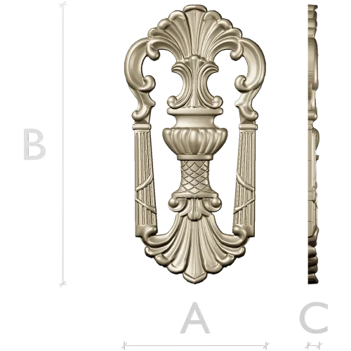 Regal shell cartouche - detailed STL 3D model for CNC