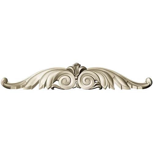 Winged Acanthus Cartouche - STL 3D model for CNC