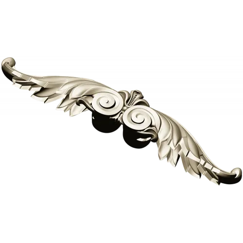 Winged Acanthus Cartouche - STL 3D model for CNC