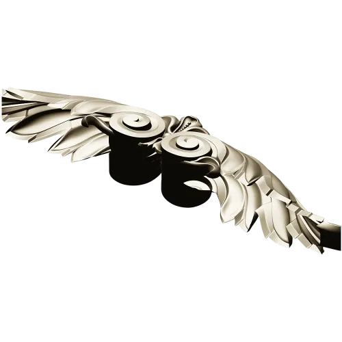 Winged Acanthus Cartouche - STL 3D model for CNC