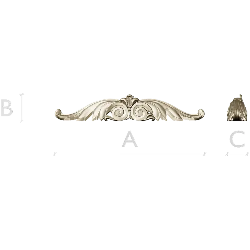 Winged Acanthus Cartouche - STL 3D model for CNC