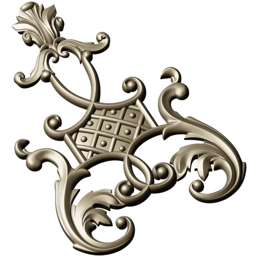Ornate Vertical Cartouche STL for CNC