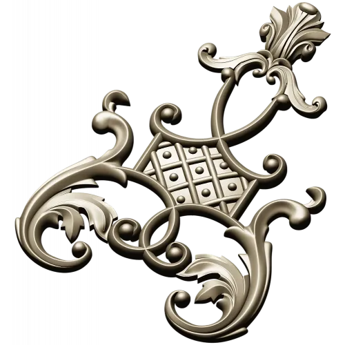 Ornate Vertical Cartouche STL for CNC