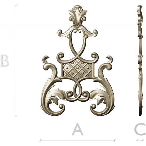 Ornate Vertical Cartouche STL for CNC