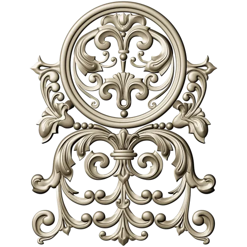 Ornamental cartouche 3D model STL for CNC milling