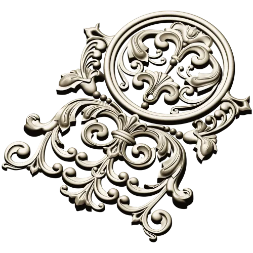 Ornamental cartouche 3D model STL for CNC milling