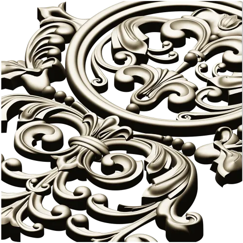 Ornamental cartouche 3D model STL for CNC milling
