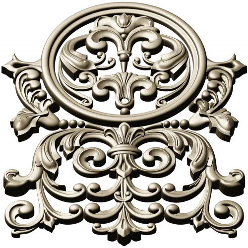 Ornamental cartouche 3D model STL for CNC milling
