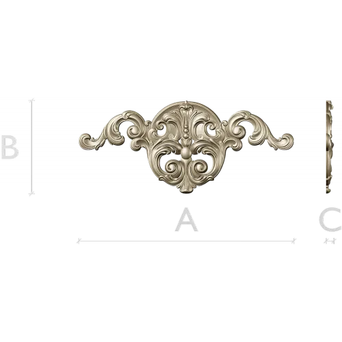 Imperial Rocaille Applique - STL 3D model for CNC carving