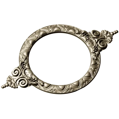 Ornate Round Cartouche - STL 3D model for CNC