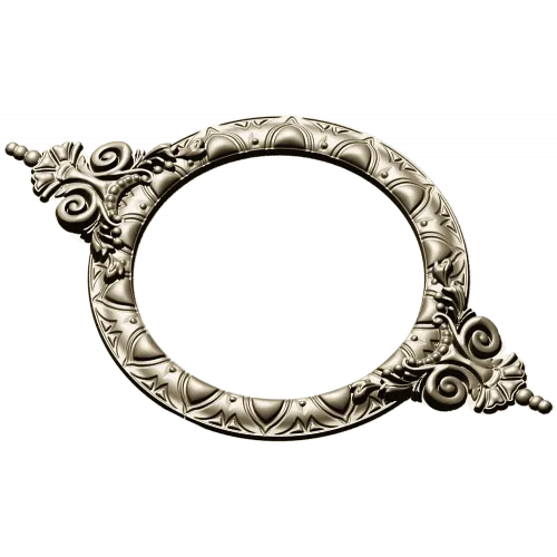 Ornate Round Cartouche - STL 3D model for CNC