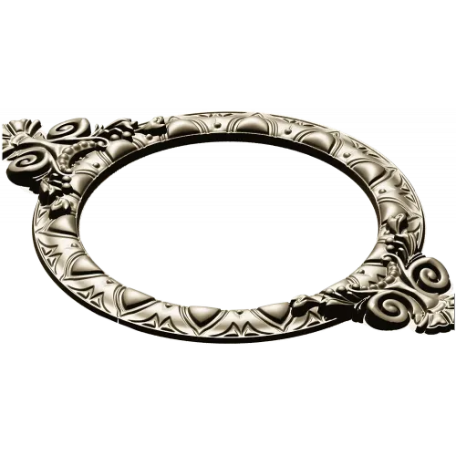 Ornate Round Cartouche - STL 3D model for CNC