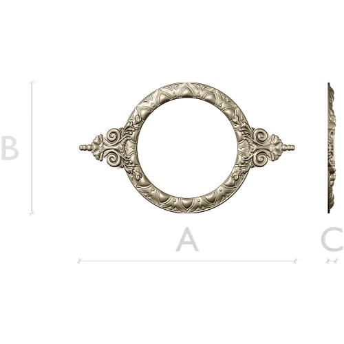 Ornate Round Cartouche - STL 3D model for CNC
