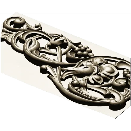 Renaissance Vine Cartouche - decorative STL 3D model for CNC