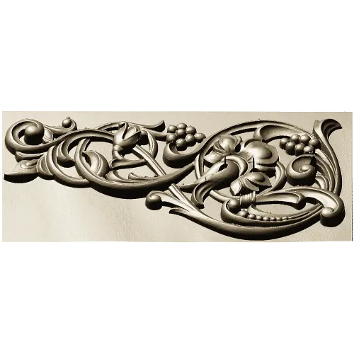 Renaissance Vine Cartouche - decorative STL 3D model for CNC