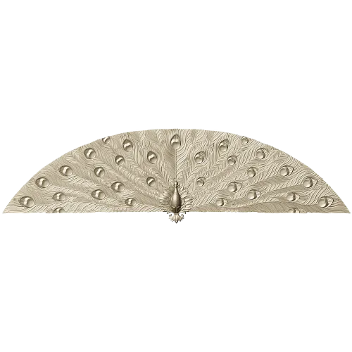 Peacock Fan Decorative Applique - STL 3D Model for CNC