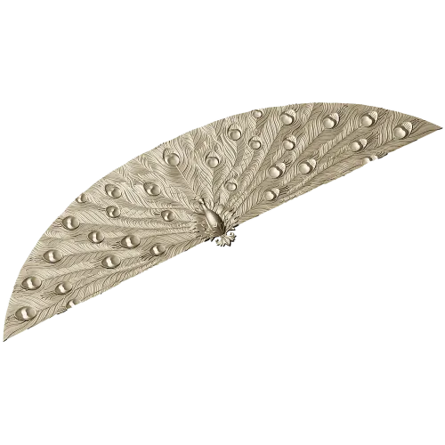 Peacock Fan Decorative Applique - STL 3D Model for CNC