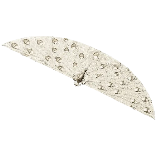 Peacock Fan Decorative Applique - STL 3D Model for CNC