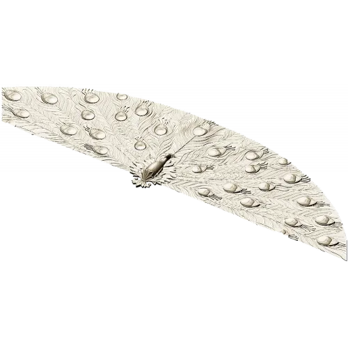 Peacock Fan Decorative Applique - STL 3D Model for CNC