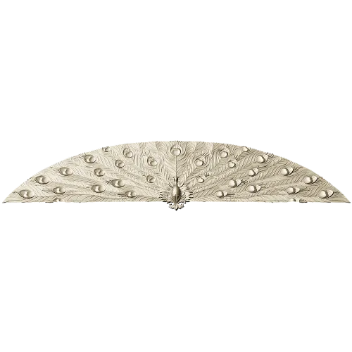 Peacock Fan Decorative Applique - STL 3D Model for CNC