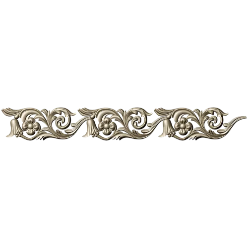 Ornate Floral Scroll Border STL for CNC