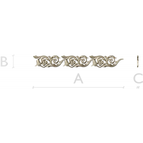 Ornate Floral Scroll Border STL for CNC