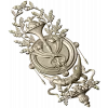 Classical Laurel Horn Cartouche - STL 3D Model for CNC