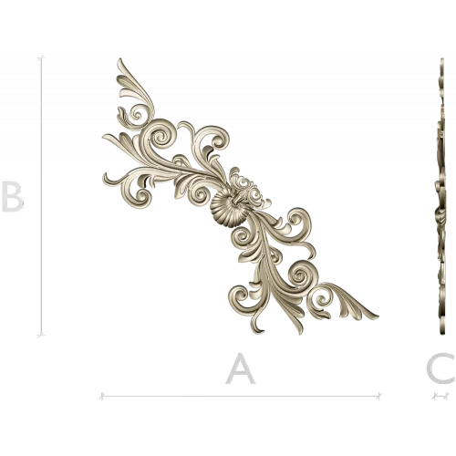 Acanthus Corner STL 3D Model for CNC Router