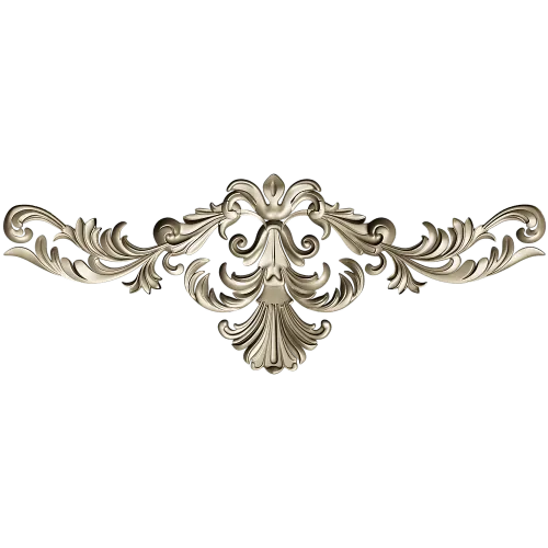 Rococo acanthus cartouche - STL 3D model for CNC