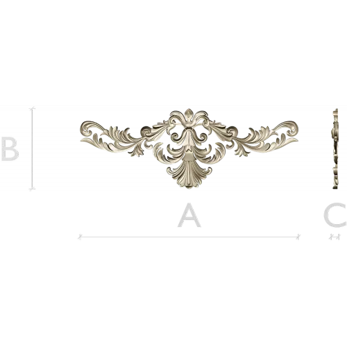 Rococo acanthus cartouche - STL 3D model for CNC