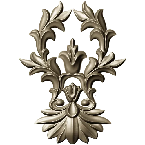 Regal Acanthus Cartouche STL 3D Model