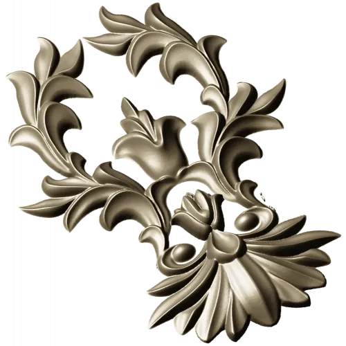 Regal Acanthus Cartouche STL 3D Model