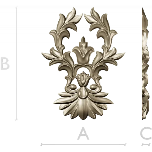 Regal Acanthus Cartouche STL 3D Model