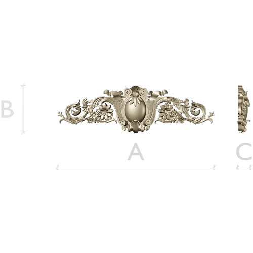 Aurelia Cartouche - decorative STL 3D model for CNC milling