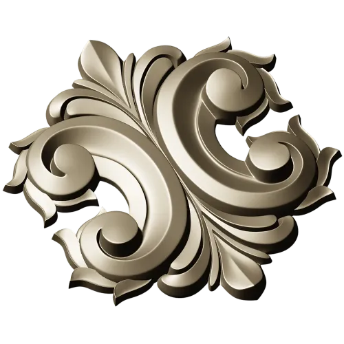 Acanthus Rocaille STL 3D Model for CNC Milling