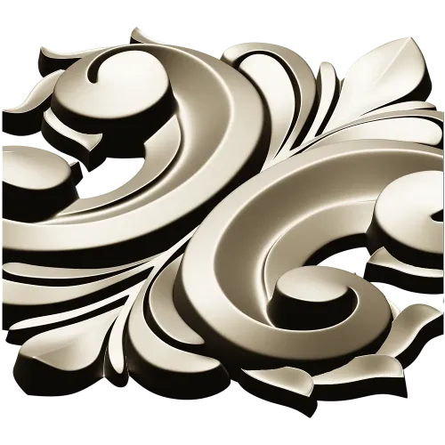 Acanthus Rocaille STL 3D Model for CNC Milling