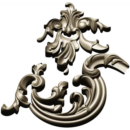 Rococo Corner Scroll - STL 3D model for CNC milling