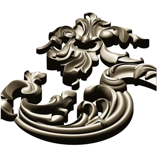 Rococo Corner Scroll - STL 3D model for CNC milling