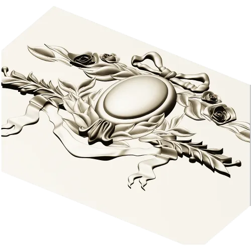 Laurel Ribbon Cartouche - STL 3D model for CNC