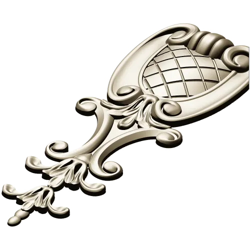 Baroque Acanthus Shield - STL 3D model for CNC