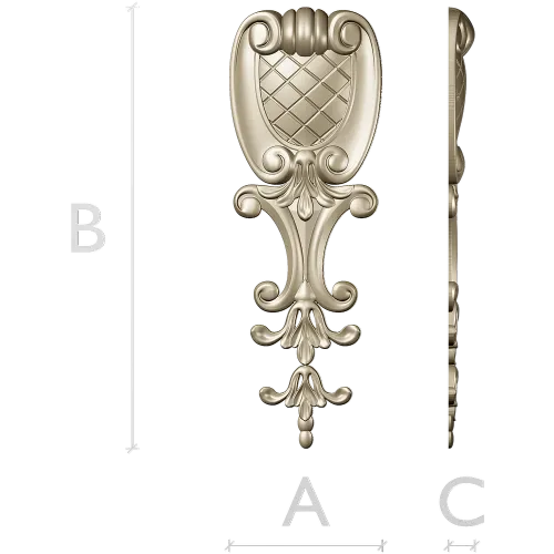 Baroque Acanthus Shield - STL 3D model for CNC