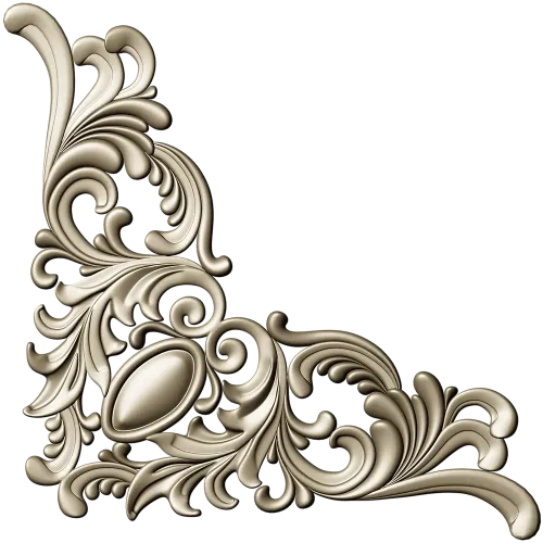 Rococo Acanthus Corner STL 3D Model for CNC