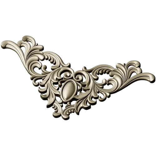 Rococo Acanthus Corner STL 3D Model for CNC