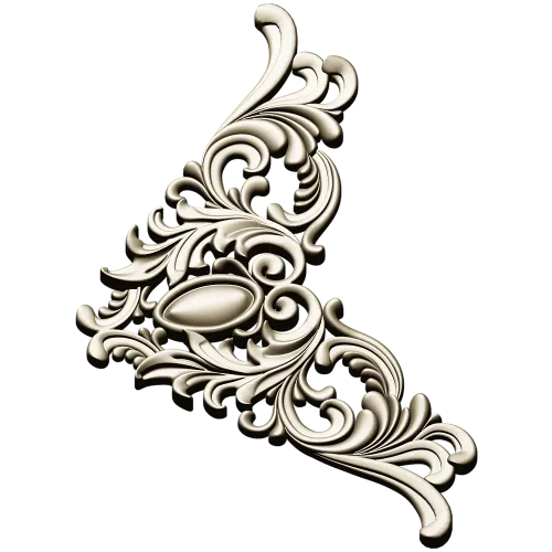 Rococo Acanthus Corner STL 3D Model for CNC