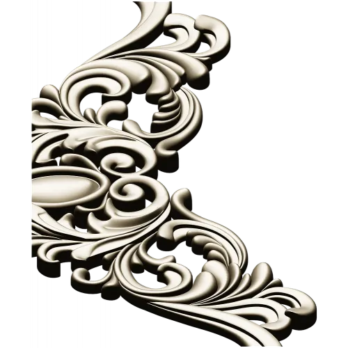 Rococo Acanthus Corner STL 3D Model for CNC