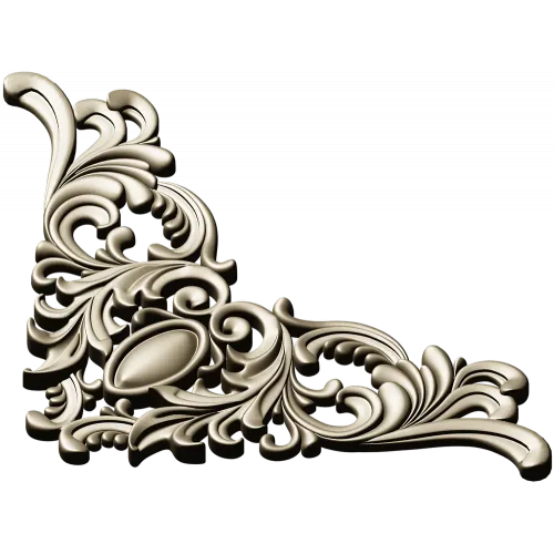 Rococo Acanthus Corner STL 3D Model for CNC