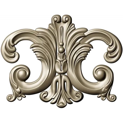 Rococo Acanthus Cartouche STL for CNC Milling
