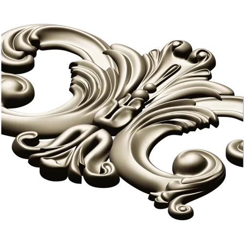Rococo Acanthus Cartouche STL for CNC Milling