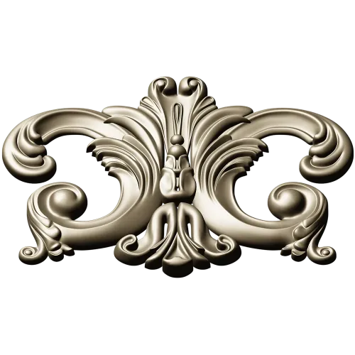 Rococo Acanthus Cartouche STL for CNC Milling